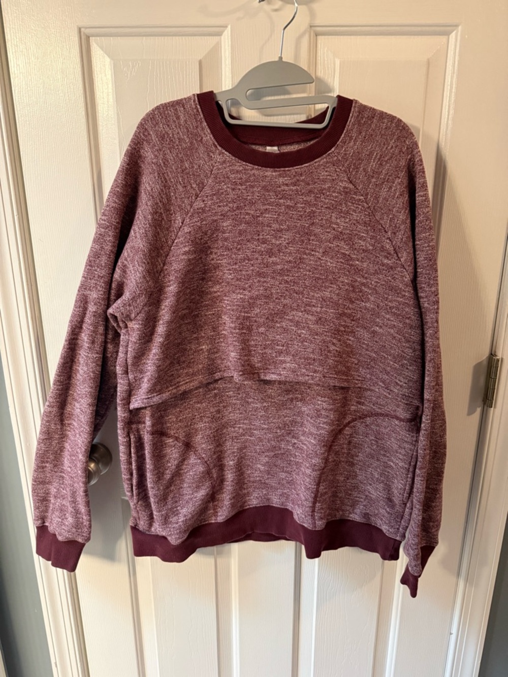 Latched Mama Marled Crewneck Sweater - Wine Red